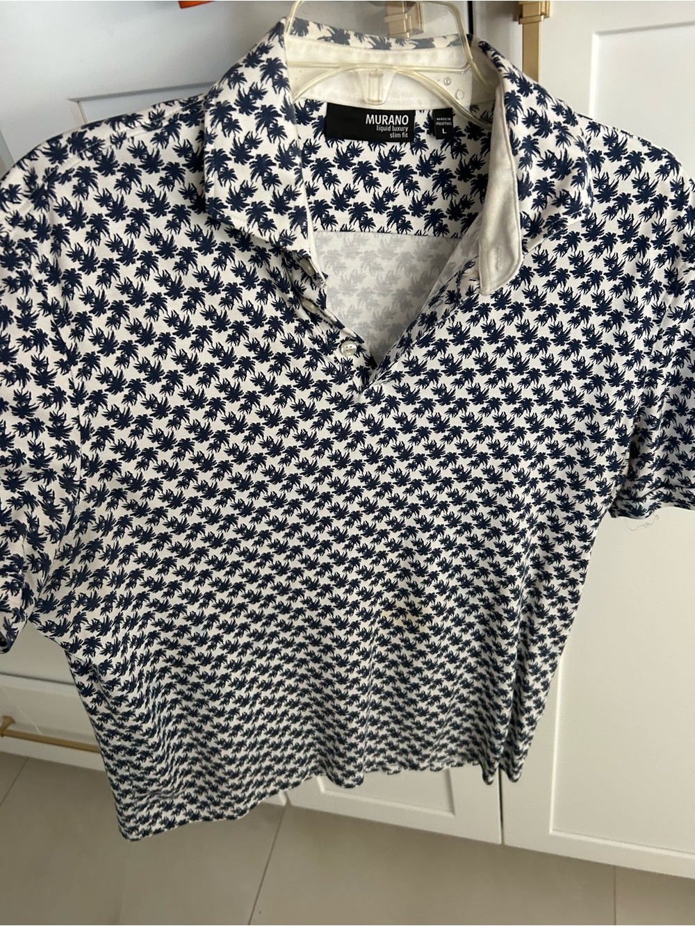 Murano Orange Black Geometric Short-Sleeve Polo - Picture 5 of 5